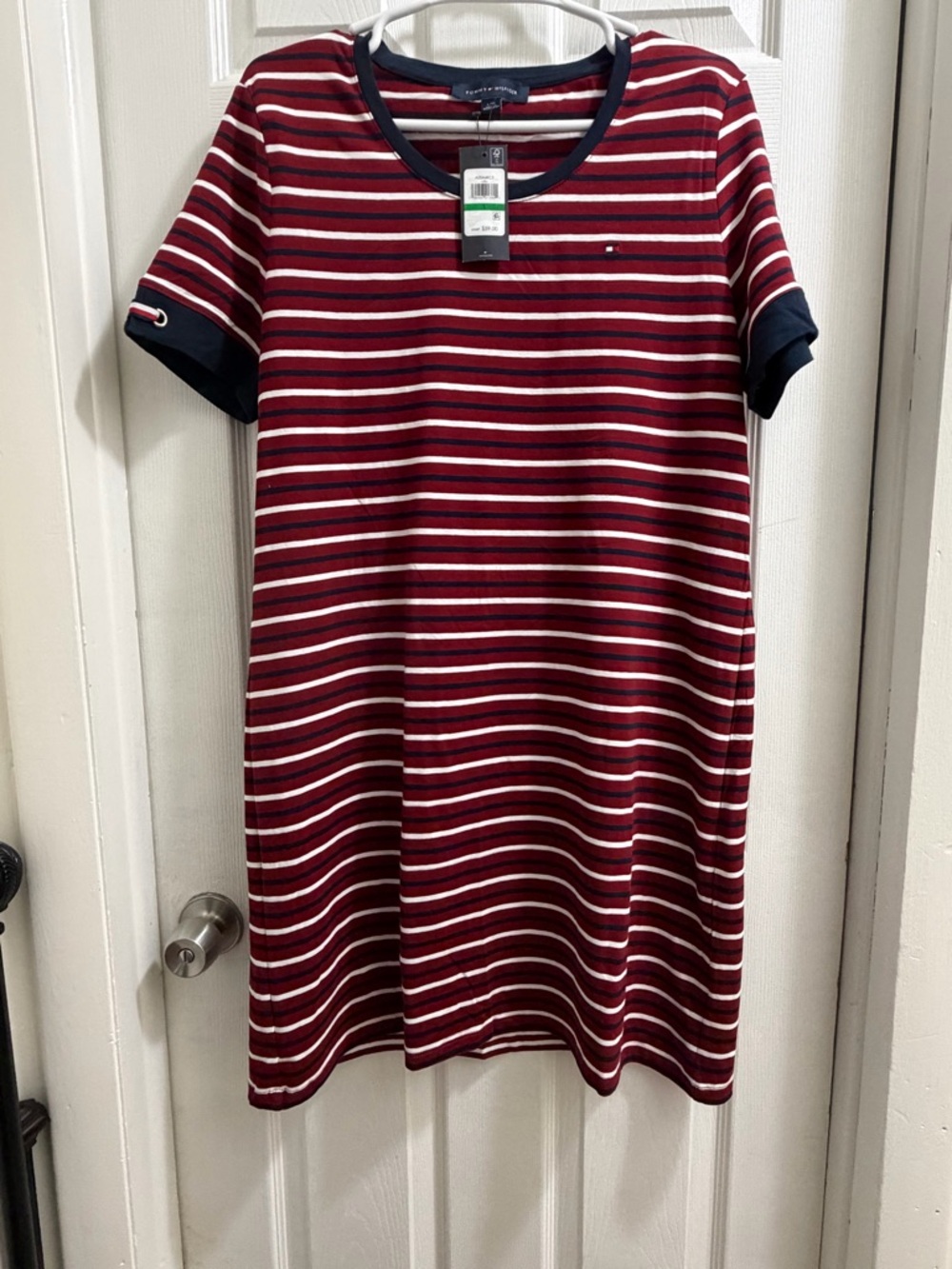 Tommy Hilfiger Red, White & Navy Striped Tee Dress